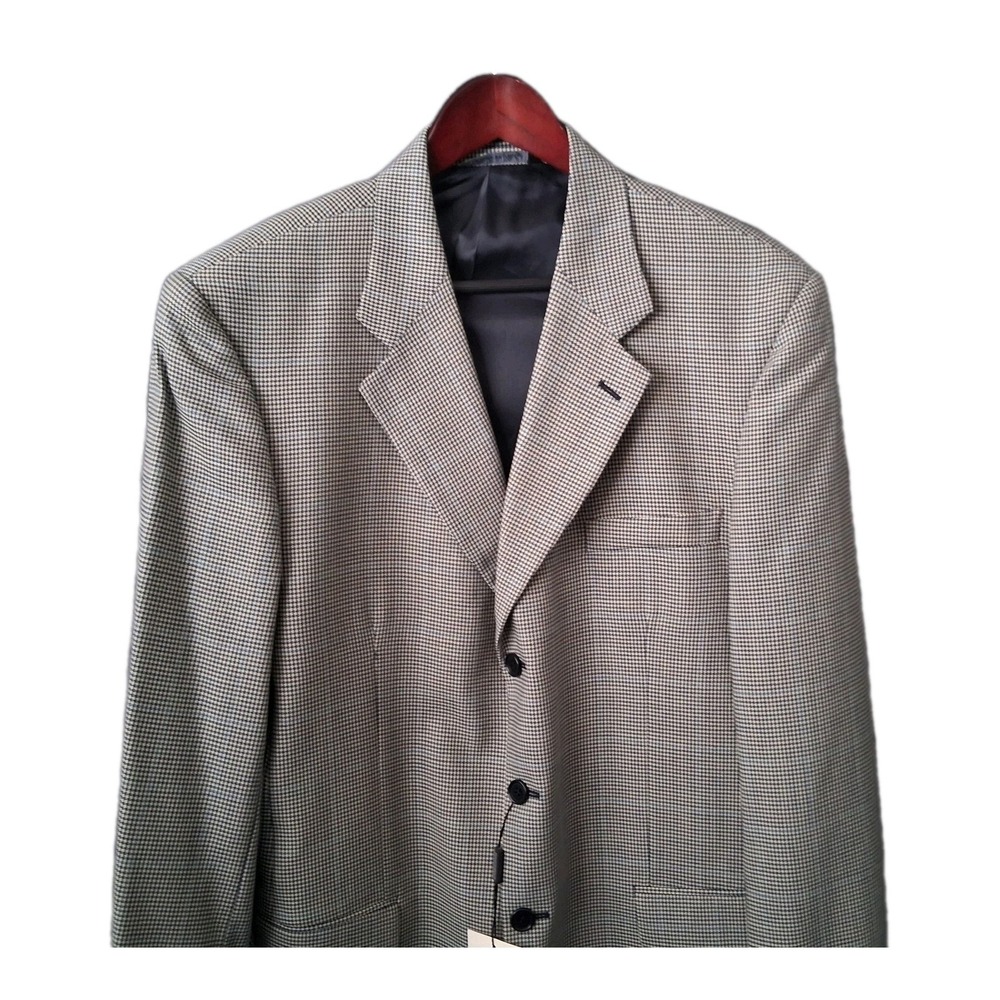 NWT CHIAVARI Fintes Lanifico Wool Blazer Men's Size 44L Herringbone Tweed Italy